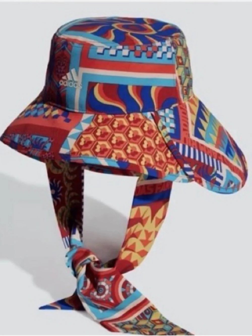 adidas Multicolor Red & Blue Geometric Bucket Hat